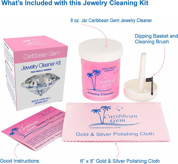 Caribbean Gem Jewelry Cleaner - All Natural Non-toxic Jewelry Cleaner