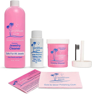 Caribbean Gem Ultra Jewelry Cleaner Kit with Cloths - Now with (Free USA Shipping)