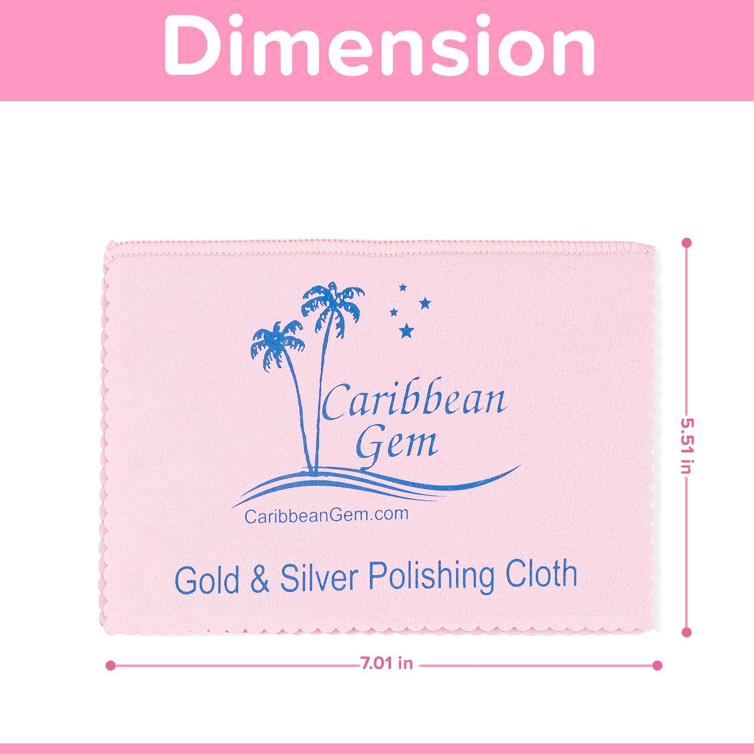 Gem Glow Gold & Silver Polishing Cloth, 4-ply, 100% Cotton, Removes Tarnish  on Gold & Silver Jewelry & Watches