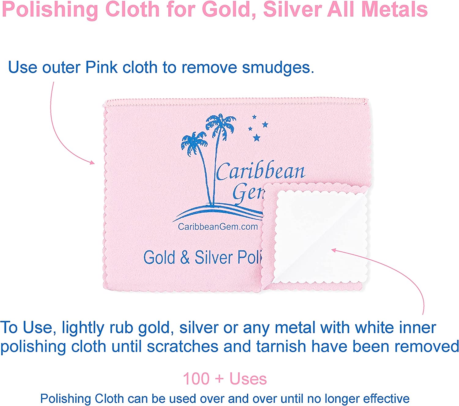 SEVENWELL 50pcs Jewelry Cleaning Cloth Pink Polishing Cloth for Sterling  Silver Gold Platinum Small Polish Cloth 8x8cm